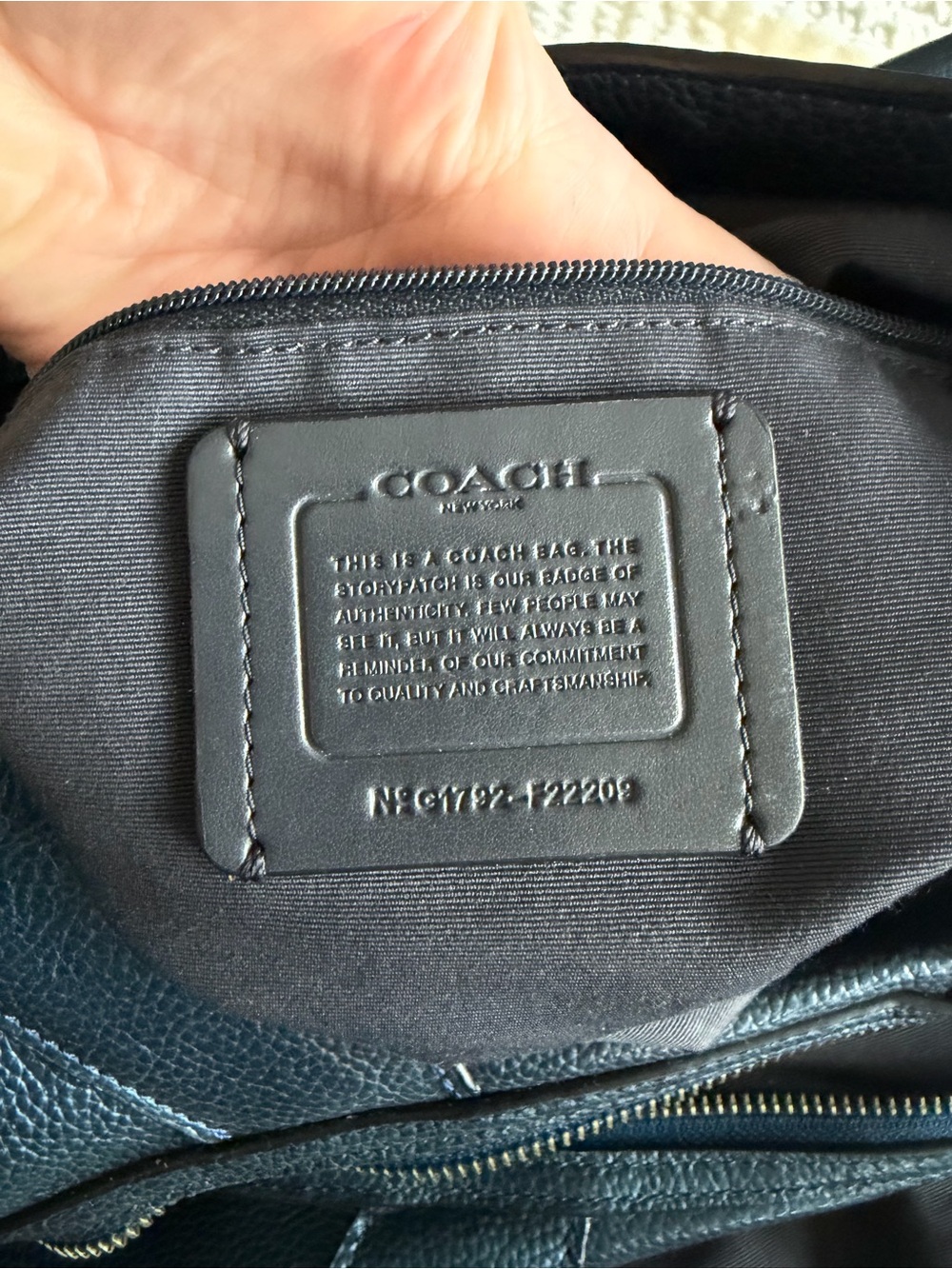 Coach Blue (metallic) Leather Shoulder Bag with Braided Handles - Picture 9 of 11